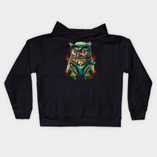 Graffiti Hipster Owl Graphic by gnarly Kids Hoodie